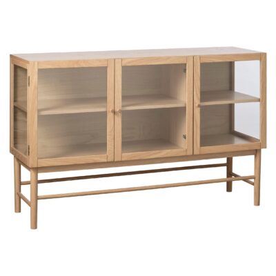 Mona dressoir eiken met glazen deuren afbeelding 2