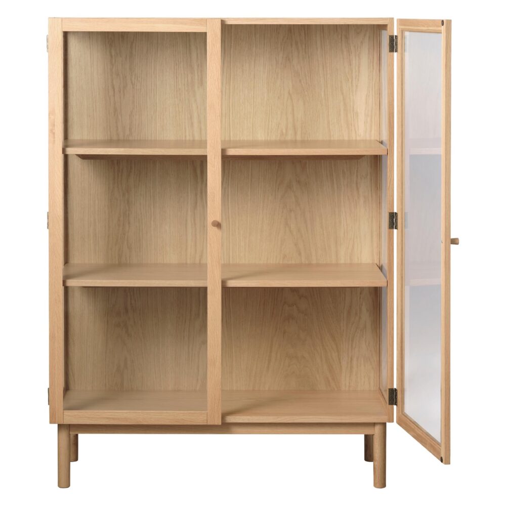 vitrinekast Mona eikenhout met glazen deuren afbeelding 4