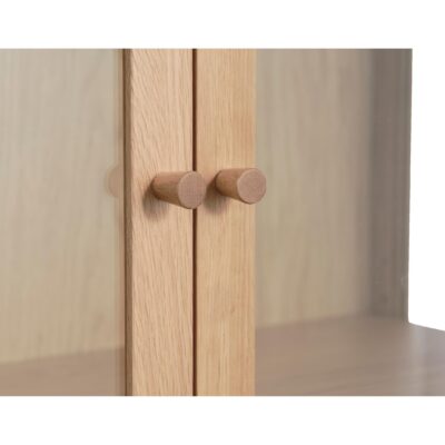 vitrinekast Mona eikenhout met glazen deuren afbeelding 6