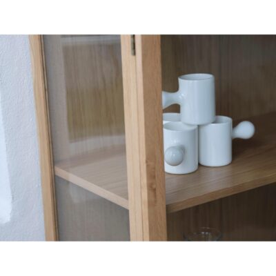 eiken vitrinekast Mona met glazen deuren afbeelding 6