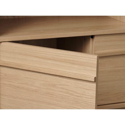 Vera eikenfineer boekenkast met lades en open vakken afbeelding 4