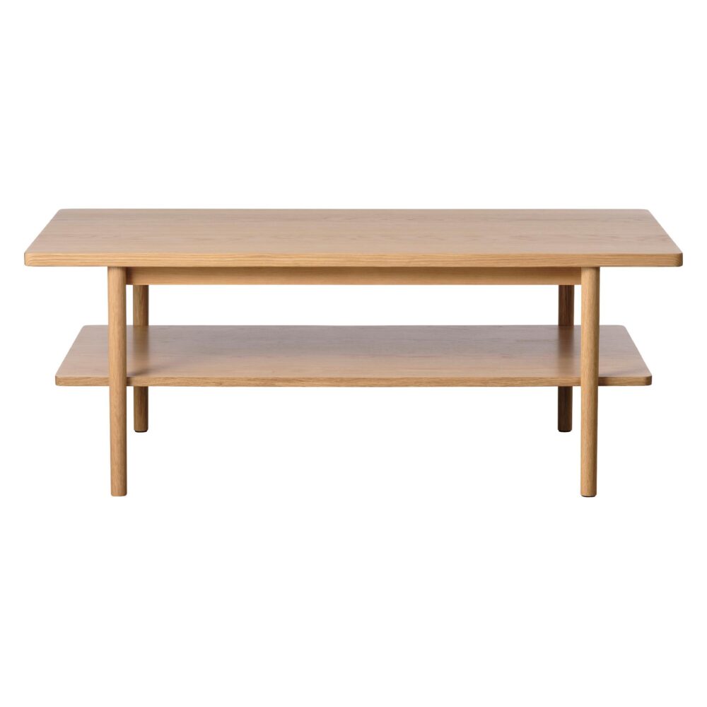 rechthoekige eiken salontafel Vera met opbergplank afbeelding 2