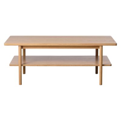 rechthoekige eiken salontafel Vera met opbergplank afbeelding 2