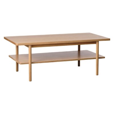 rechthoekige eiken salontafel Vera met opbergplank afbeelding 1