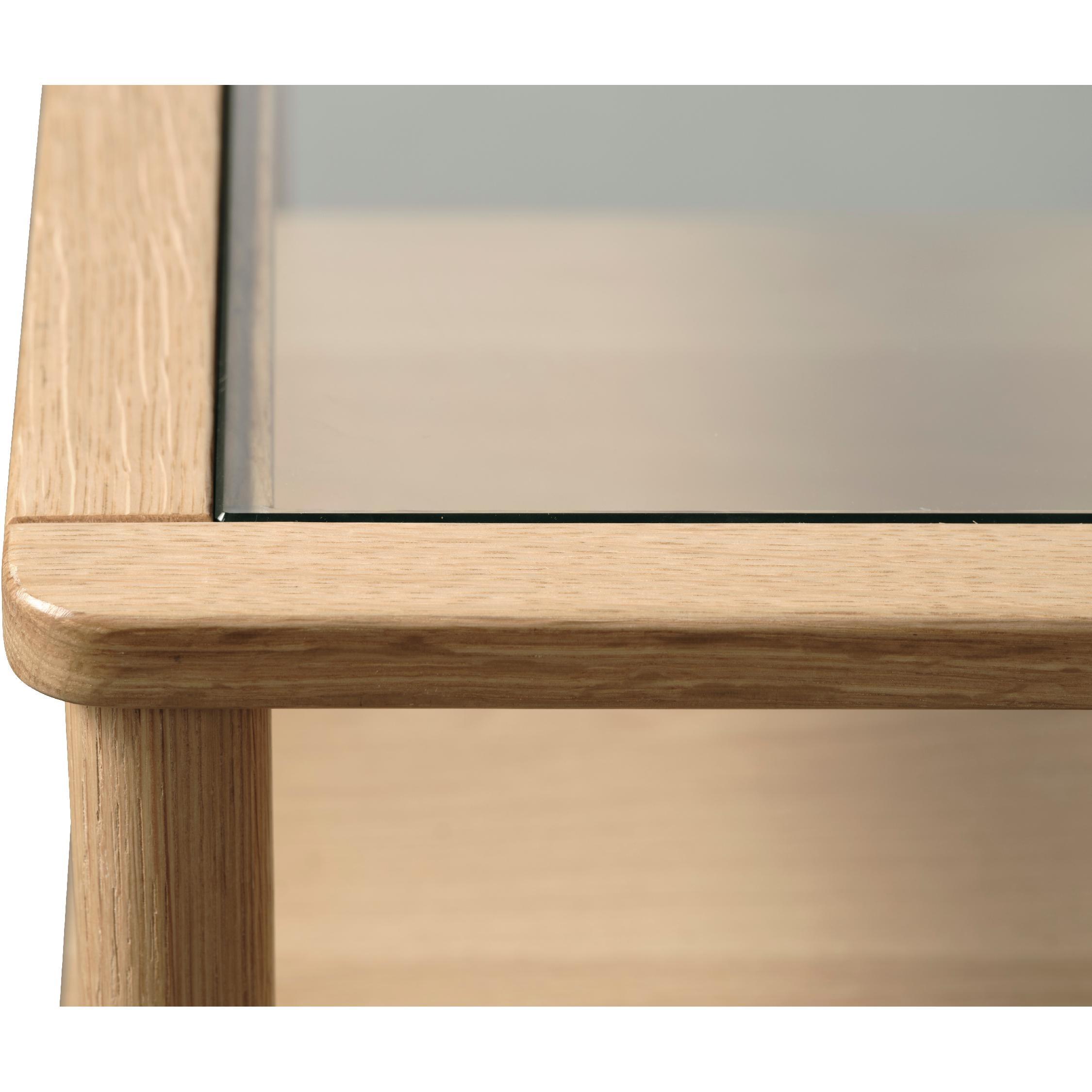 rechthoekige eiken salontafel Mona met glas afbeelding 4