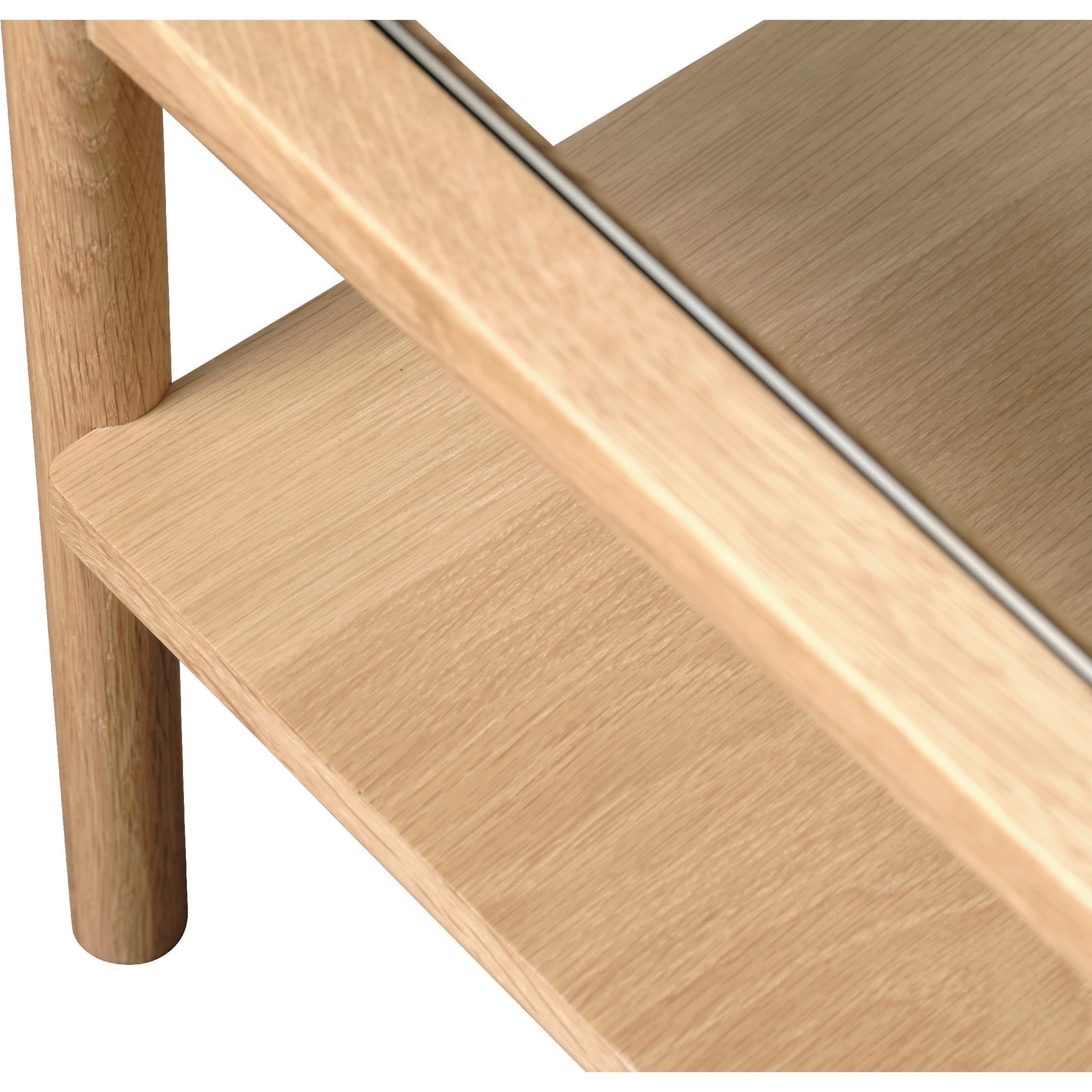 rechthoekige eiken salontafel Mona met glas afbeelding 5