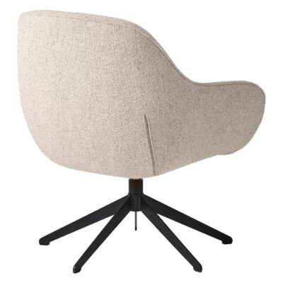 bouclé draaifauteuil met hocker offwhite afbeelding 2