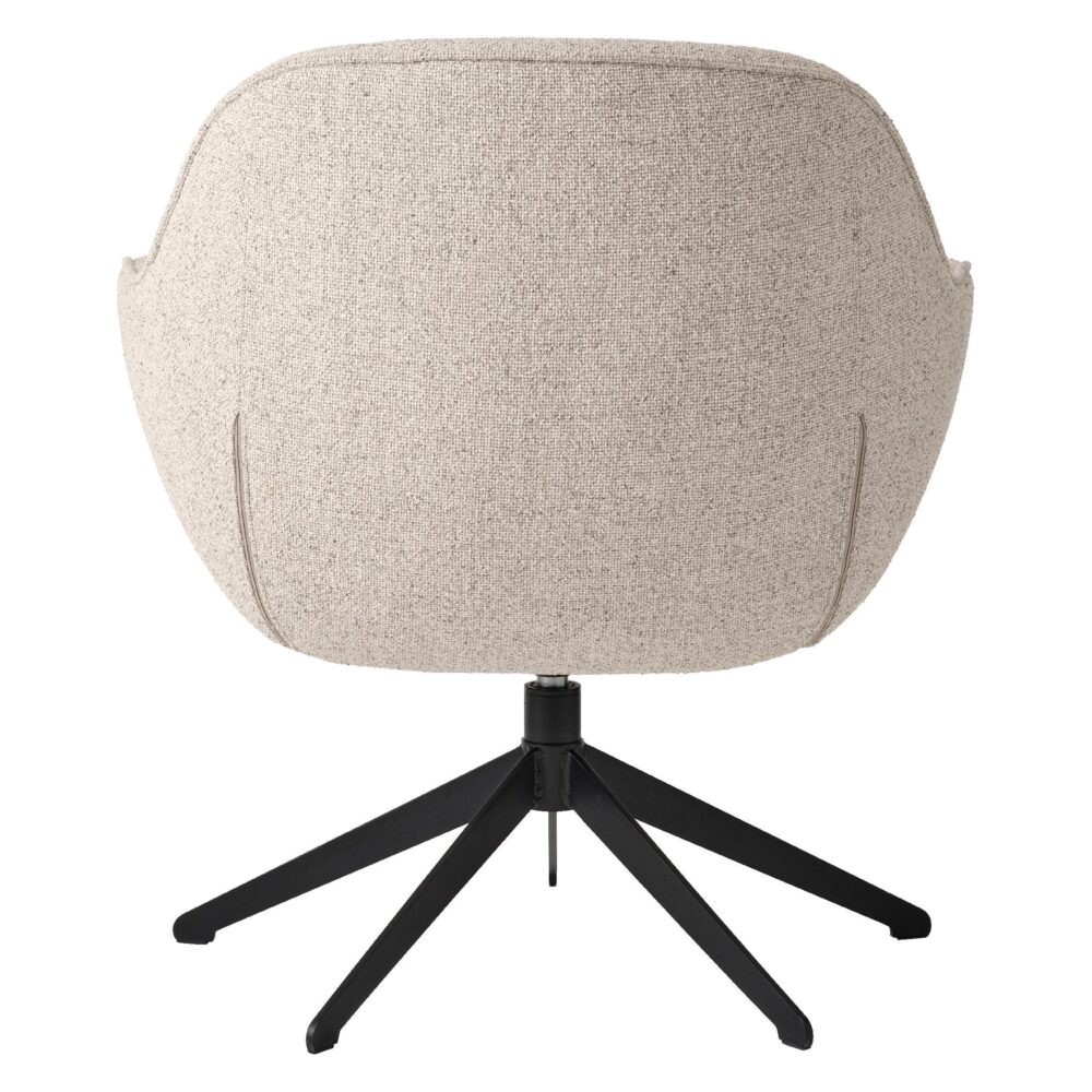 bouclé draaifauteuil met hocker offwhite afbeelding 4