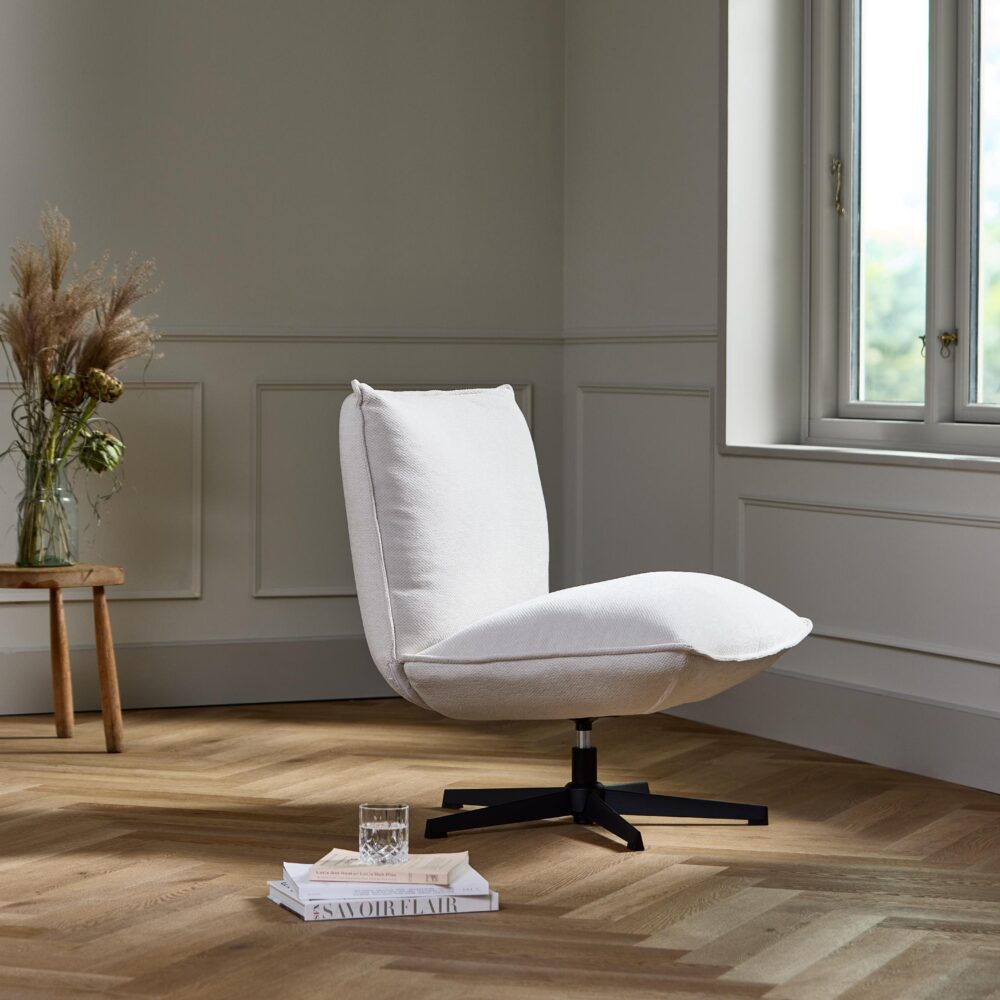 Envik chenille draaifauteuil offwhite afbeelding 6
