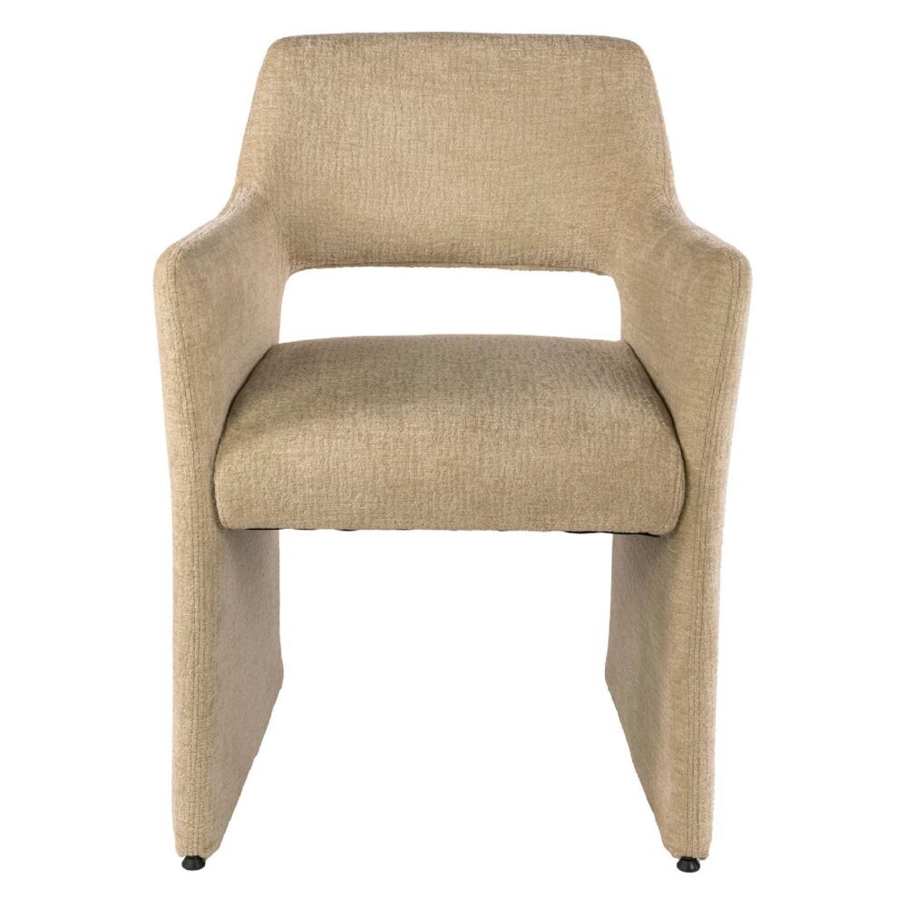 Maro eetkamerstoelen met armleuning zand afbeelding 2