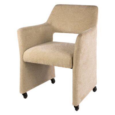 Maro eetkamerstoelen met armleuning op wieltjes afbeelding 1