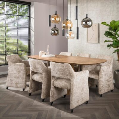 Maro eetkamerstoelen met armleuning op wieltjes afbeelding 8