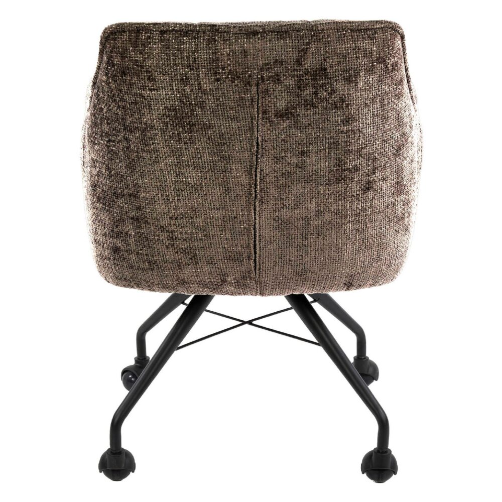 Elda taupe eetkamerstoelen met armleuning en wieltjes afbeelding 3