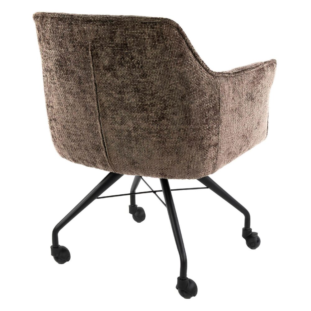 Elda taupe eetkamerstoelen met armleuning en wieltjes afbeelding 5