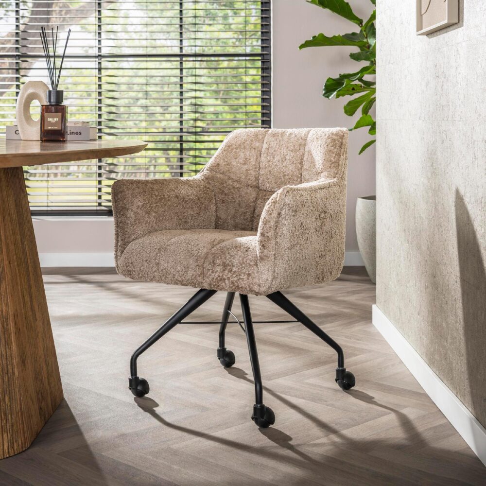 eetkamerstoelen Elda met armleuning en wieltjes afbeelding 7