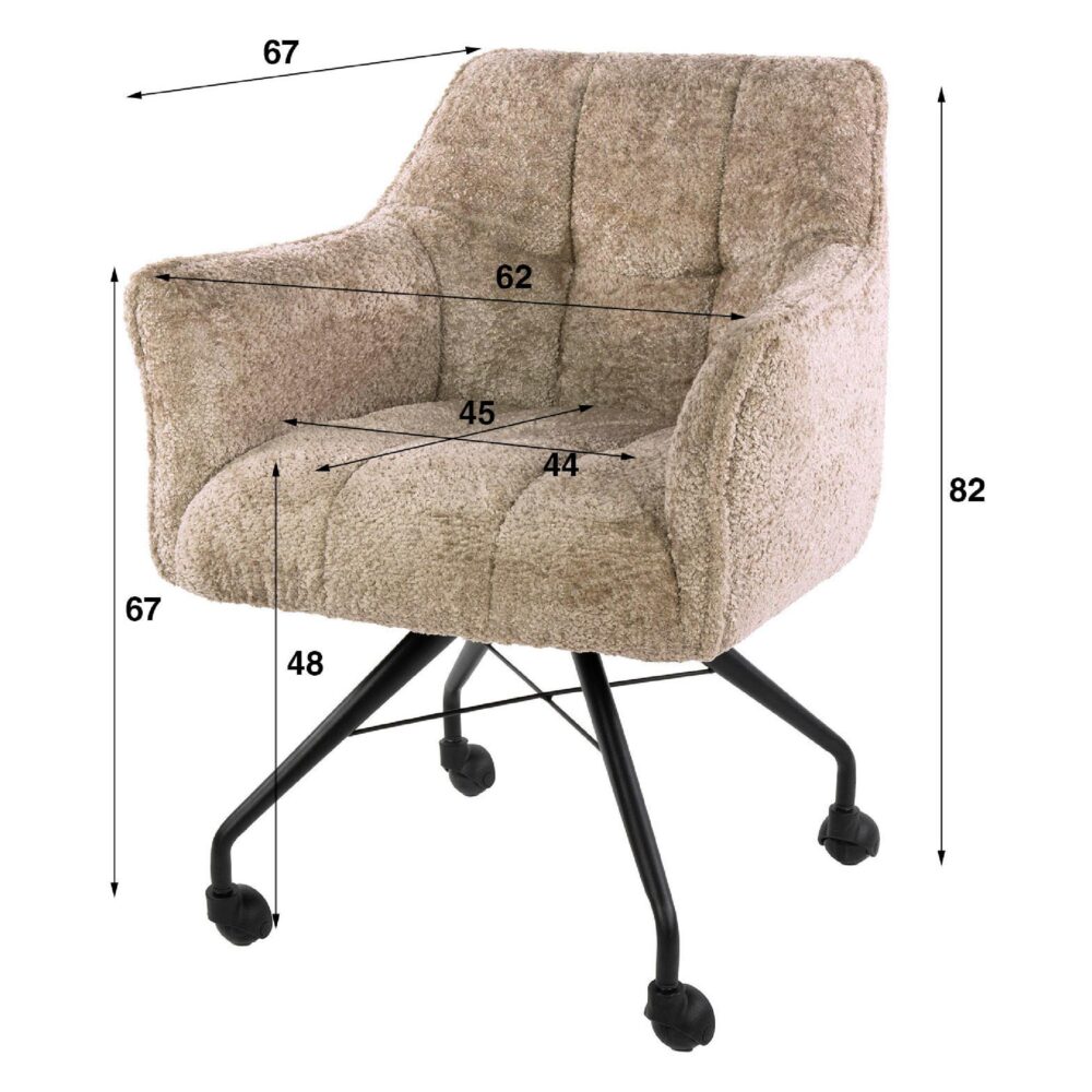 eetkamerstoelen Elda met armleuning en wieltjes afbeelding 6