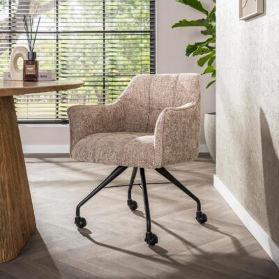 eetkamerstoelen Elda met armleuning en wieltjes afbeelding 7