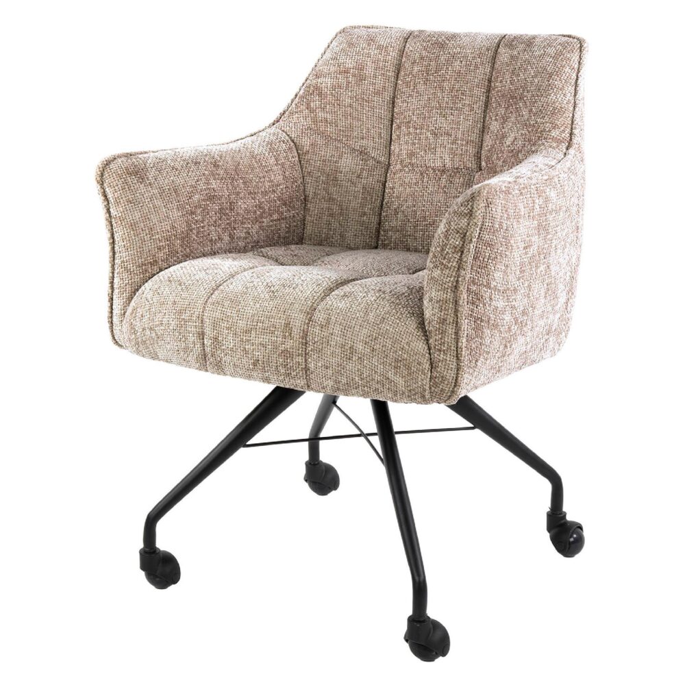 eetkamerstoelen Elda met armleuning en wieltjes afbeelding 1