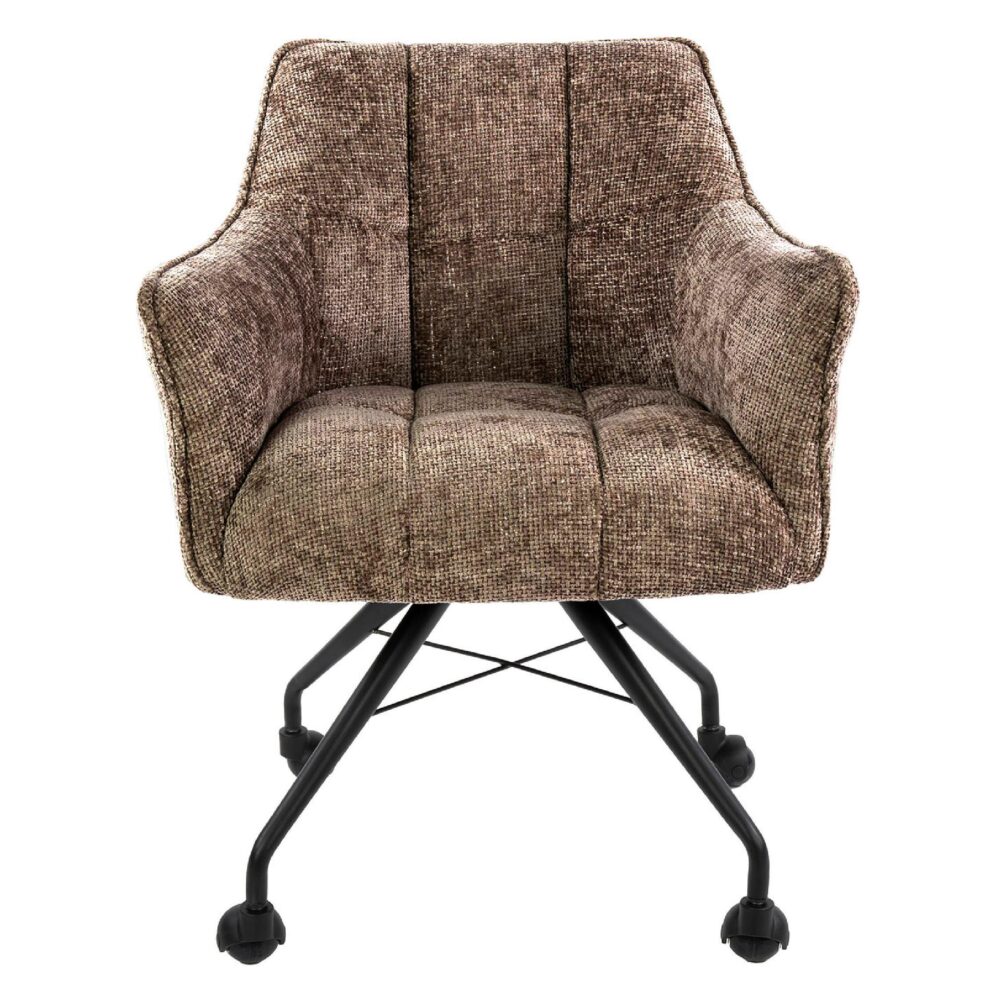 Elda eetkamerstoel met armleuning en wieltjes afbeelding 2