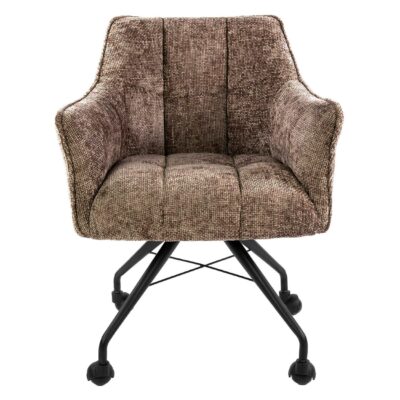 Elda eetkamerstoel met armleuning en wieltjes afbeelding 2