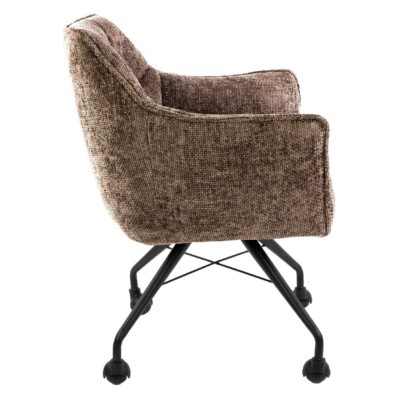 Elda eetkamerstoel met armleuning en wieltjes afbeelding 4