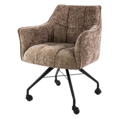 Elda eetkamerstoel met armleuning en wieltjes afbeelding 1