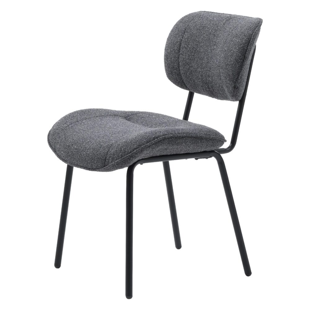 donkergrijze bouclé eetkamerstoelen Kylo afbeelding 1