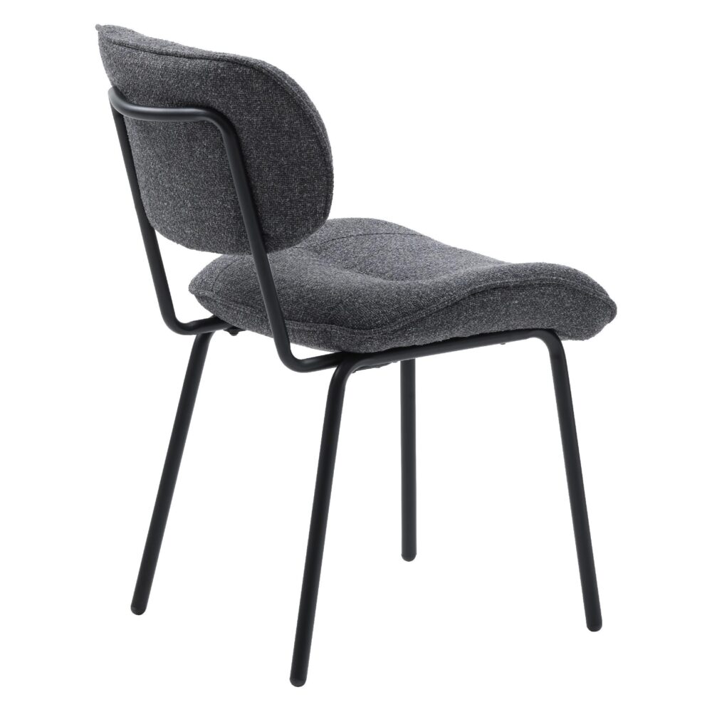 donkergrijze bouclé eetkamerstoelen Kylo afbeelding 3