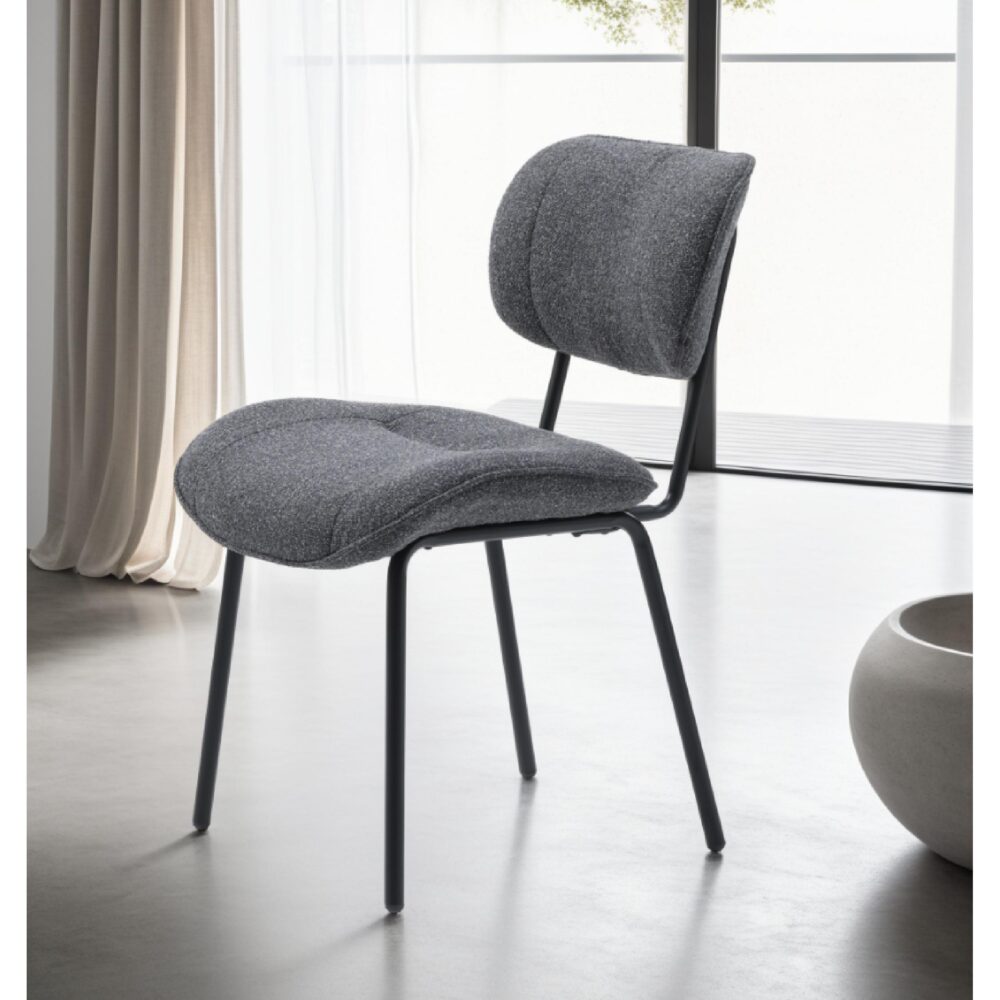 donkergrijze bouclé eetkamerstoelen Kylo afbeelding 10