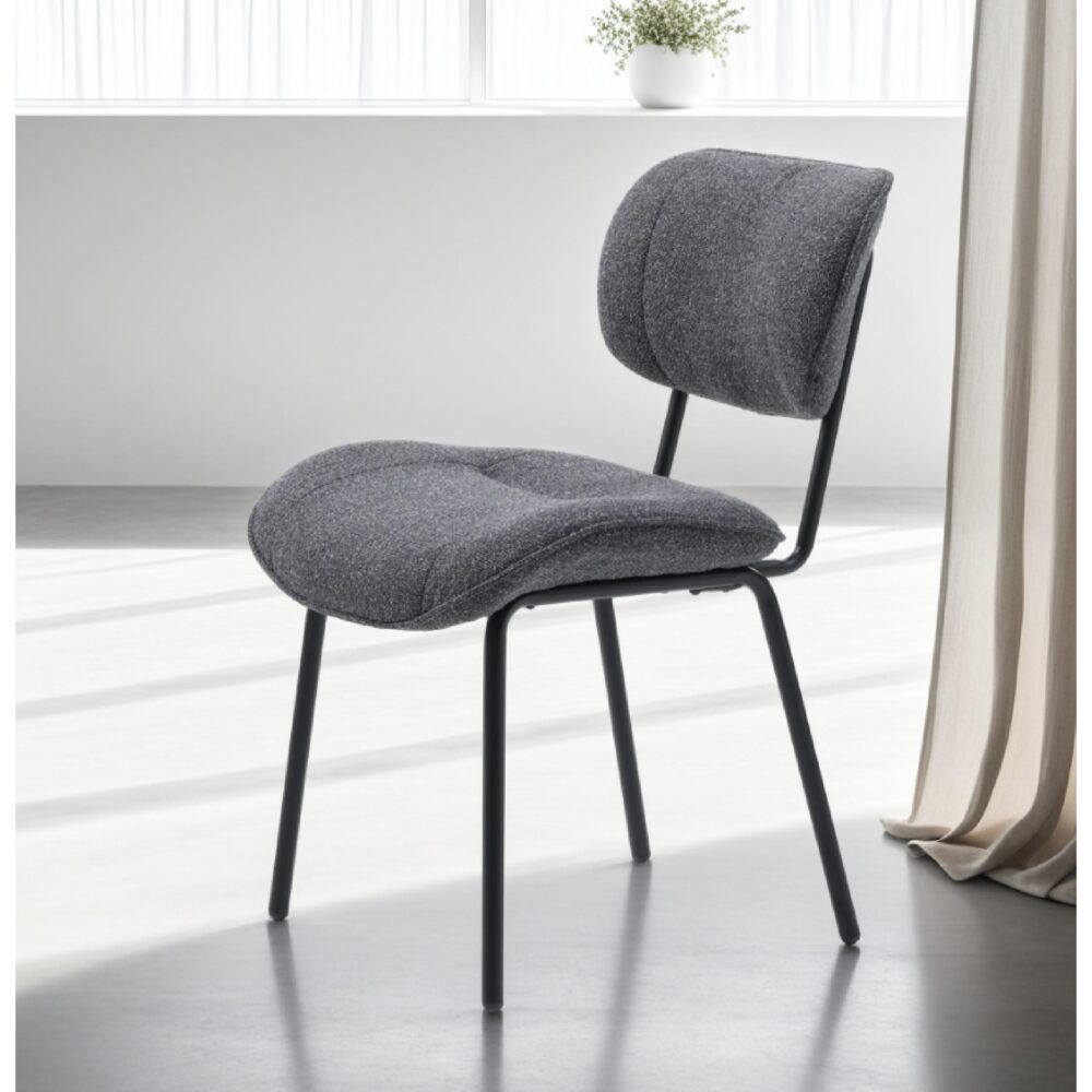 donkergrijze bouclé eetkamerstoelen Kylo afbeelding 11