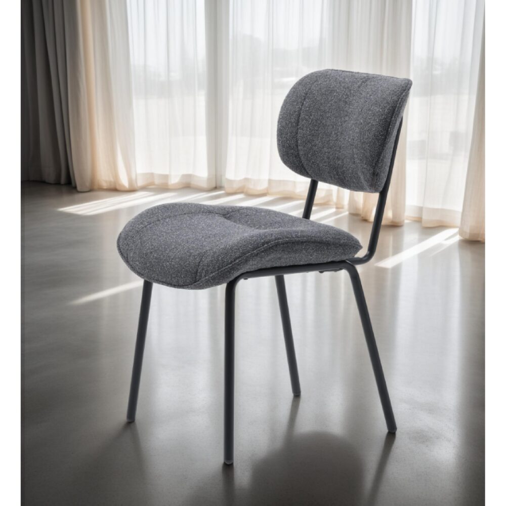 donkergrijze bouclé eetkamerstoelen Kylo afbeelding 12