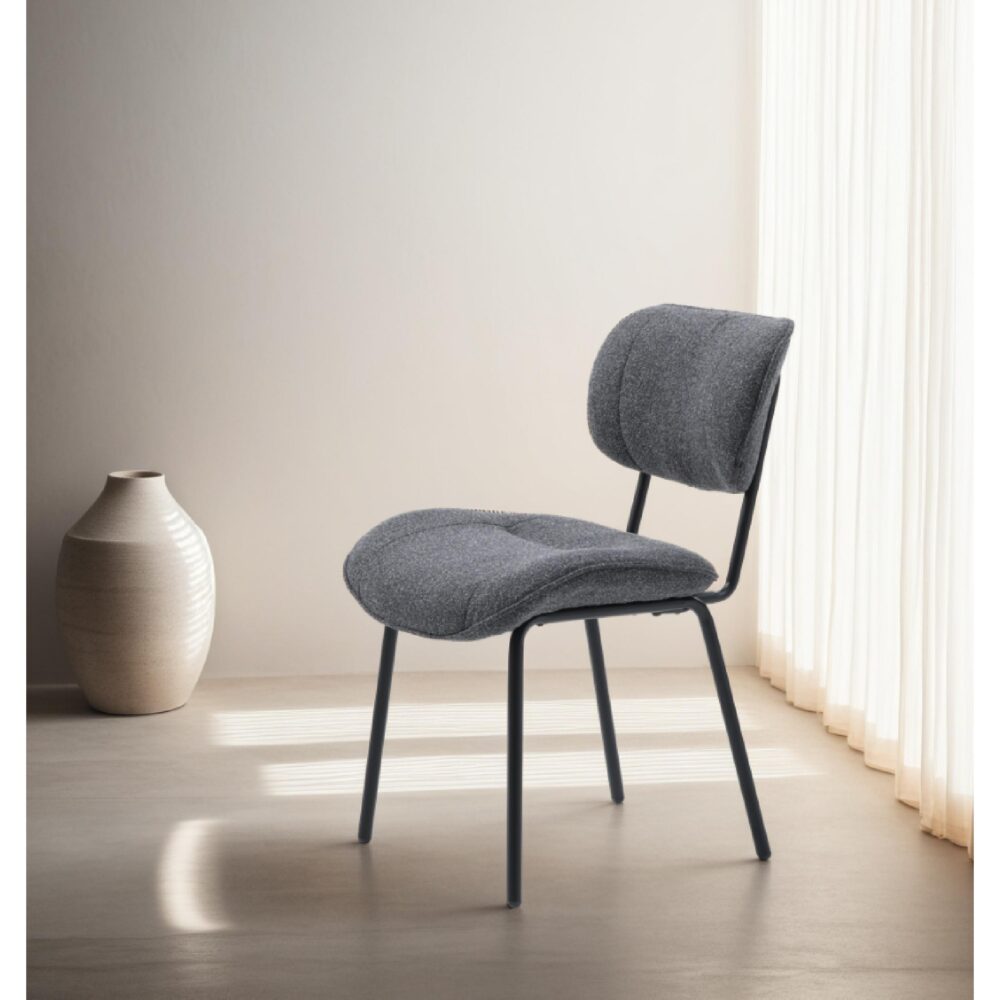 donkergrijze bouclé eetkamerstoelen Kylo afbeelding 13