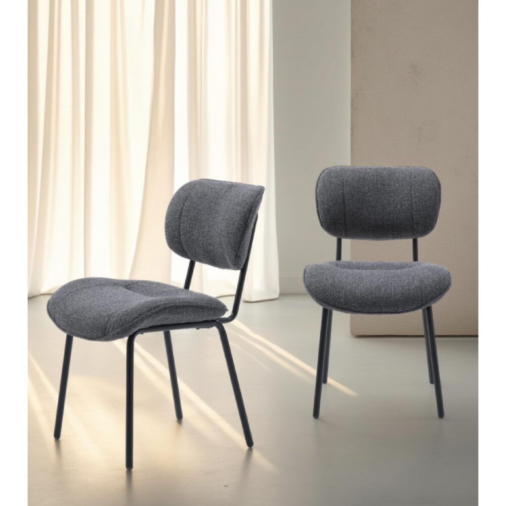 donkergrijze bouclé eetkamerstoelen Kylo afbeelding 14