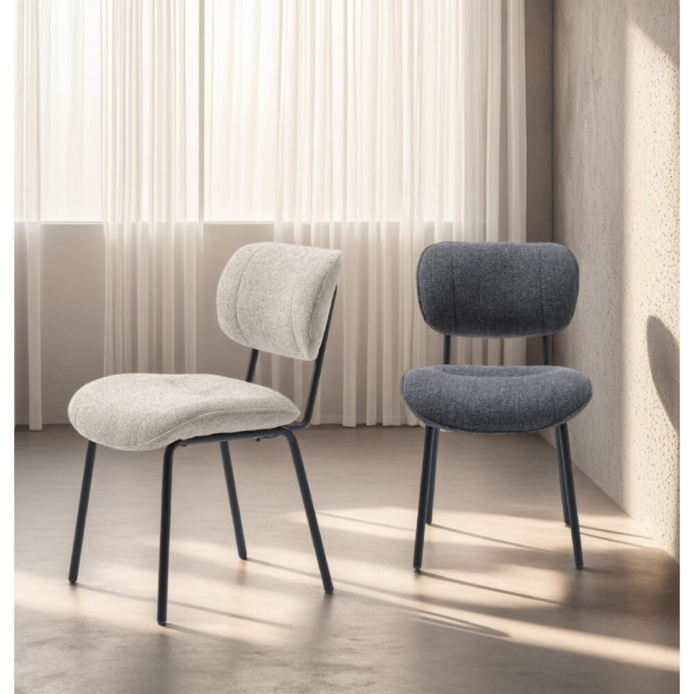 donkergrijze bouclé eetkamerstoelen Kylo afbeelding 17