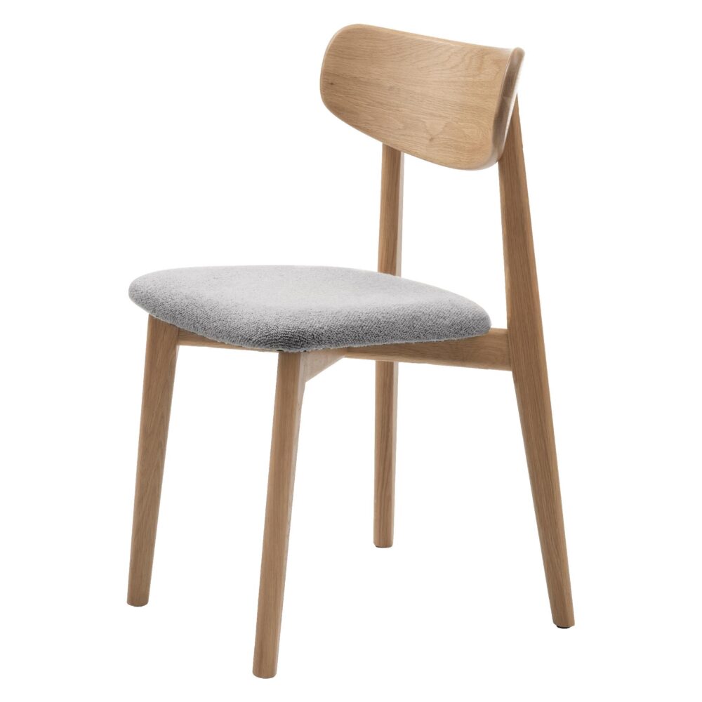 grijze bouclé eetkamerstoelen Pip set van 2 afbeelding 5