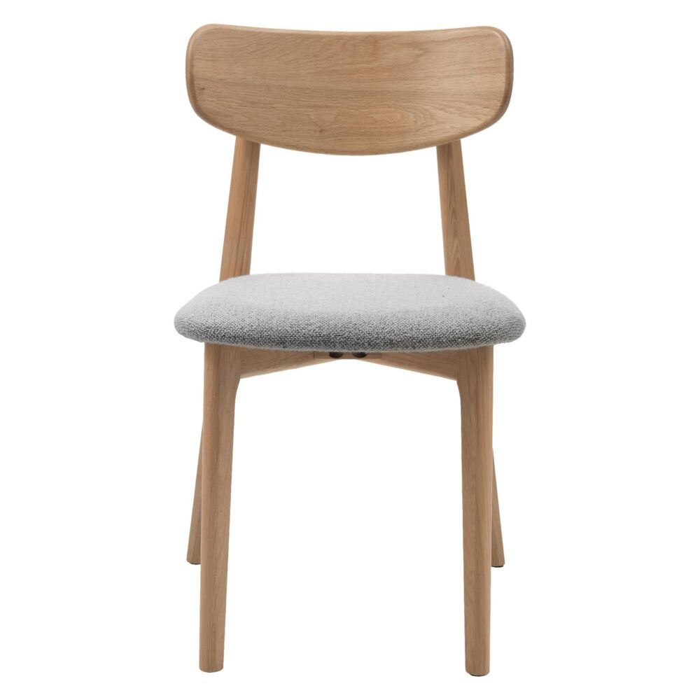 grijze bouclé eetkamerstoelen Pip set van 2 afbeelding 1