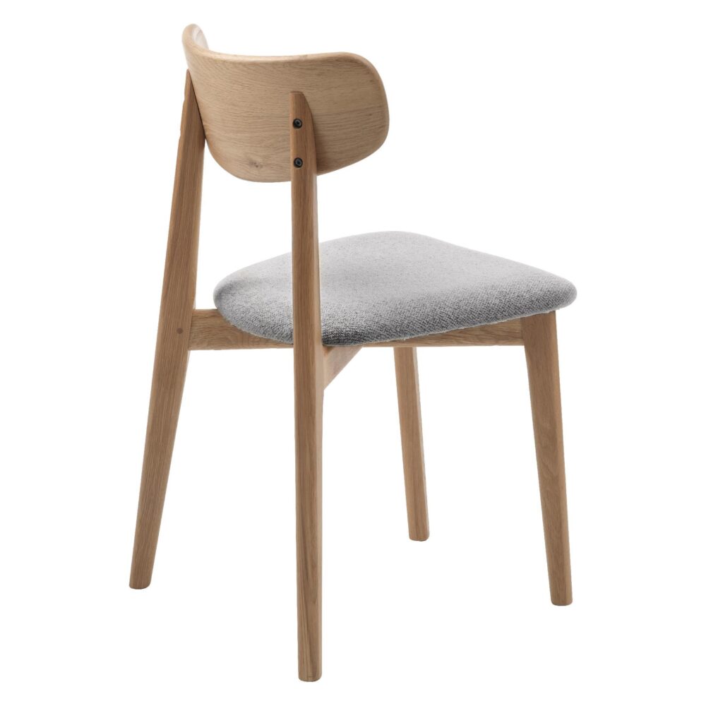 grijze bouclé eetkamerstoelen Pip set van 2 afbeelding 3