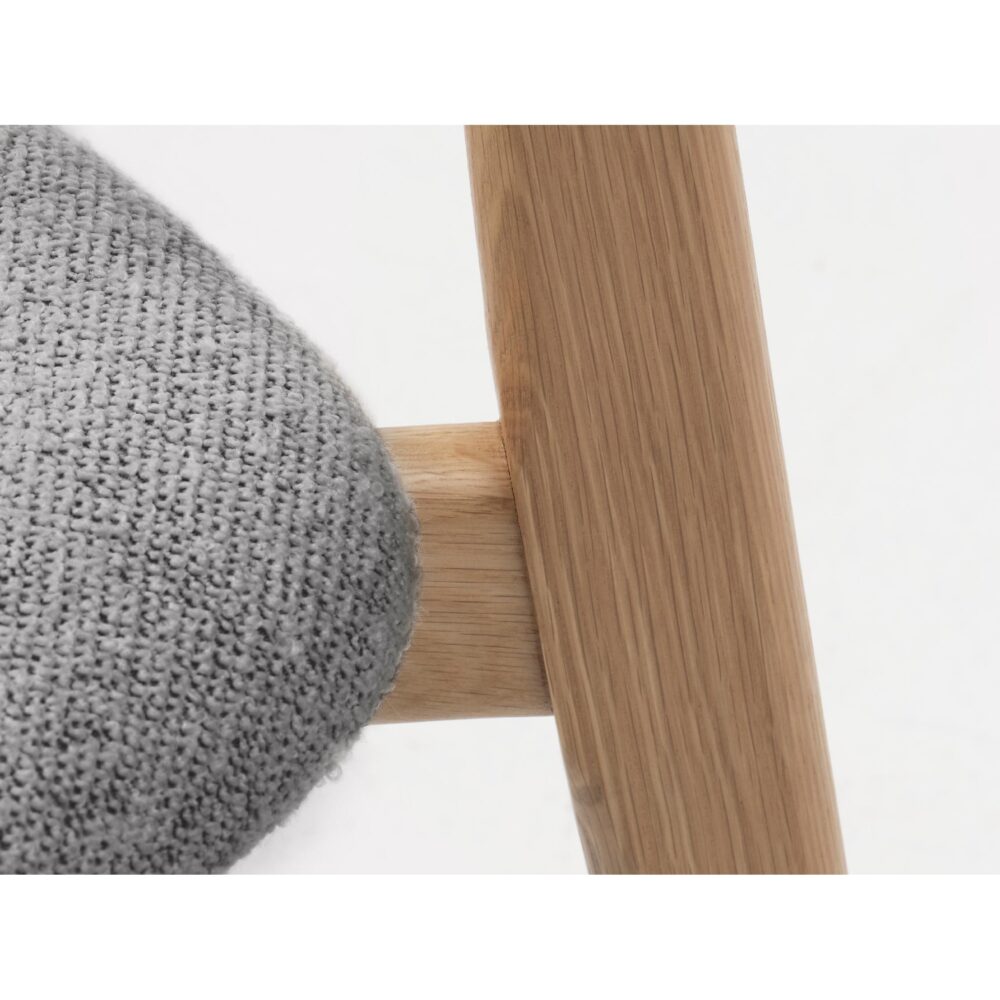 grijze bouclé eetkamerstoelen Pip set van 2 afbeelding 8