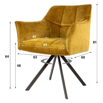 gouden velours eetkamerstoelen Elda afbeelding 6