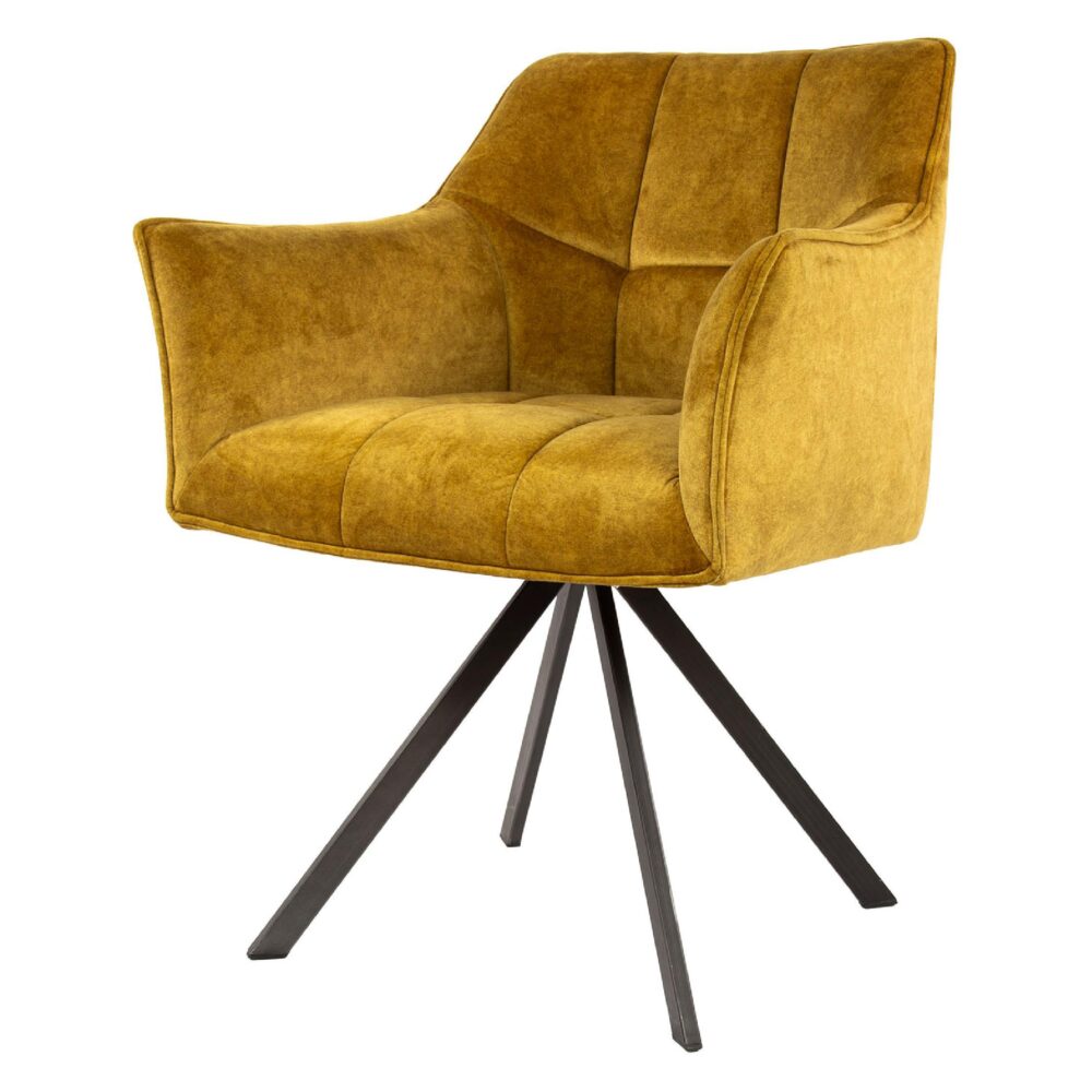 gouden velours eetkamerstoelen Elda afbeelding 1