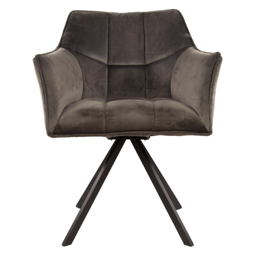 draaibare velours eetkamerstoelen Elda antraciet afbeelding 2