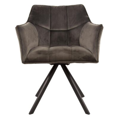 draaibare velours eetkamerstoelen Elda antraciet afbeelding 2