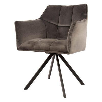 draaibare velours eetkamerstoelen Elda antraciet afbeelding 1