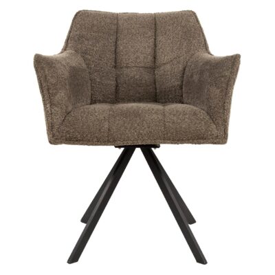 Elda bouclé taupe draaibare eetkamerstoelen afbeelding 2
