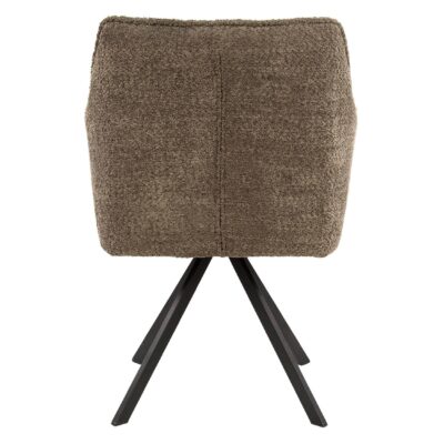 Elda bouclé taupe draaibare eetkamerstoelen afbeelding 3