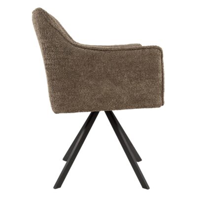 Elda bouclé taupe draaibare eetkamerstoelen afbeelding 4