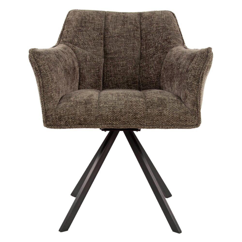 taupe draaibare eetkamerstoelen Elda met armleuning afbeelding 2