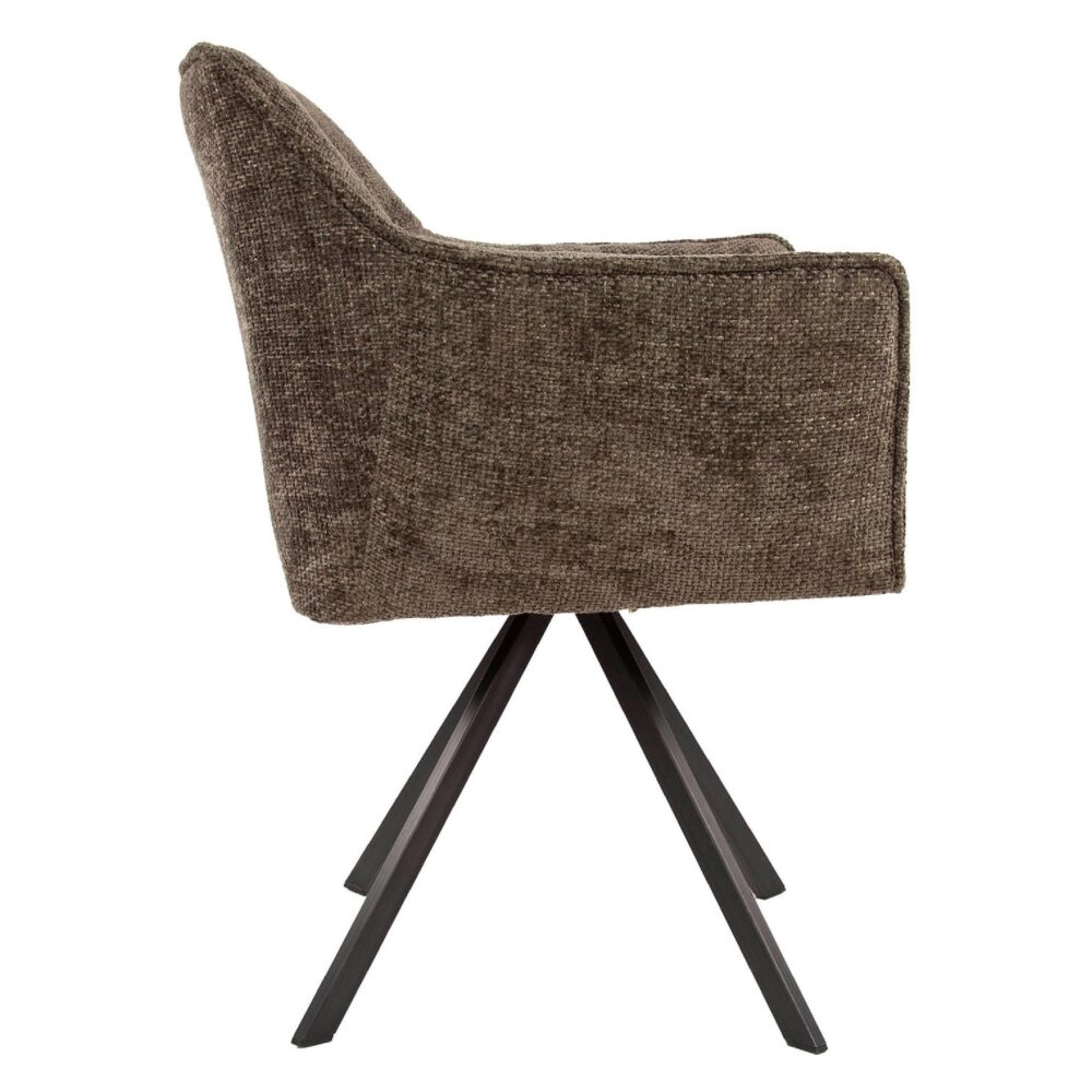 taupe draaibare eetkamerstoelen Elda met armleuning afbeelding 4