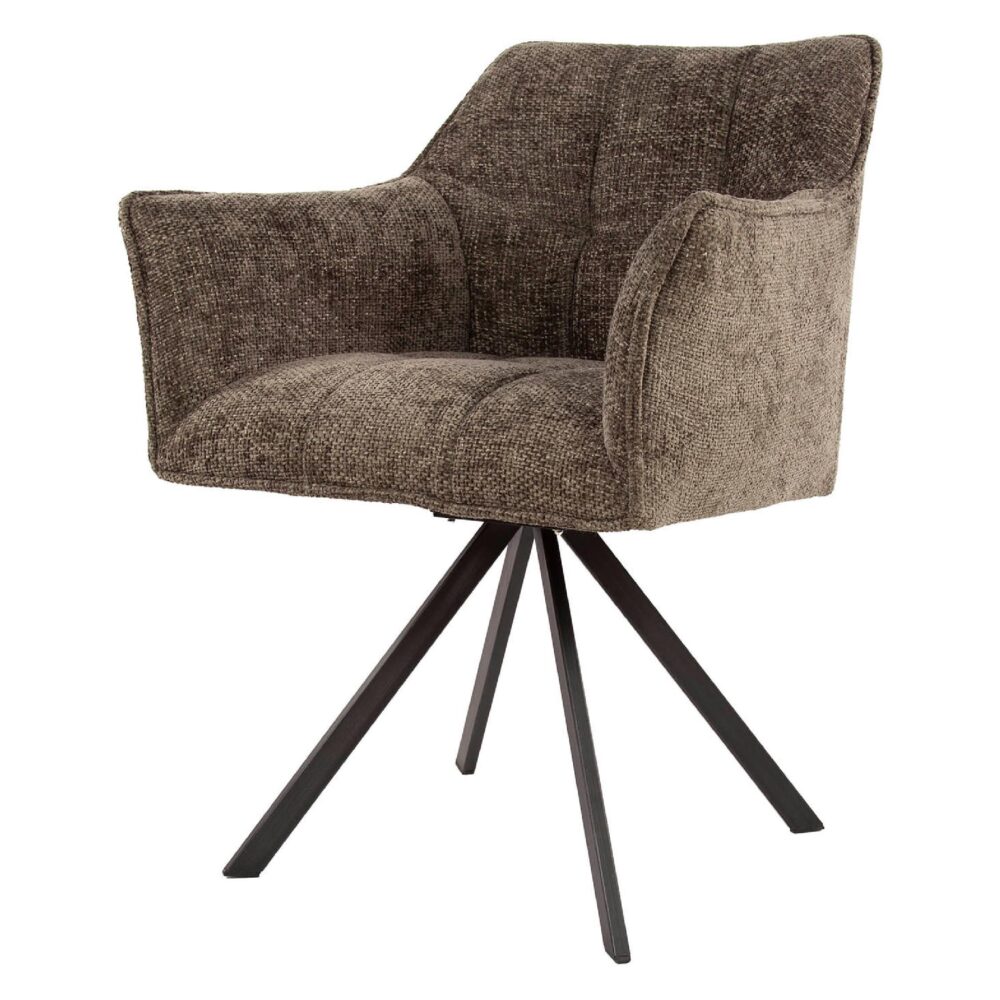 taupe draaibare eetkamerstoelen Elda met armleuning afbeelding 1