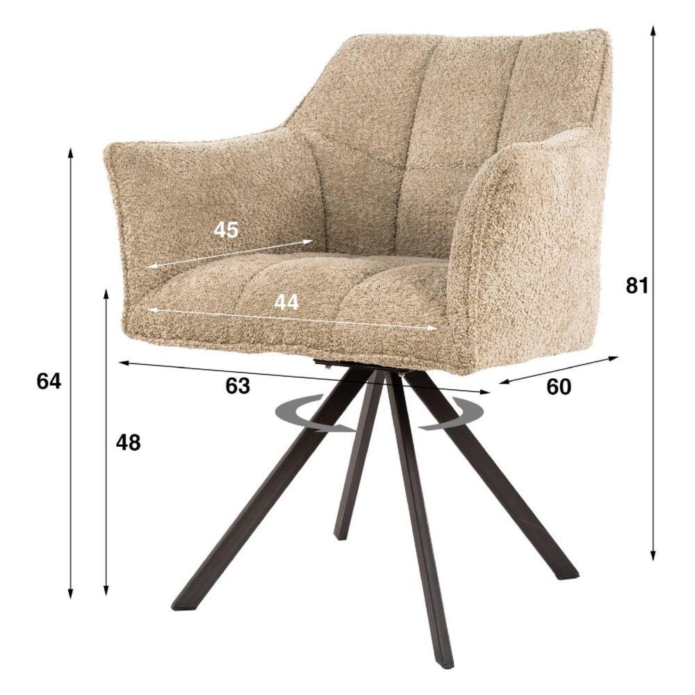 Elda bouclé eetkamerstoelen set van 2 afbeelding 6